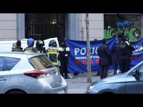 Firefighters at scene of deadly fire in central Barcelona