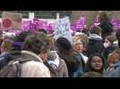 People gather ahead of march against gender violence and discrimination