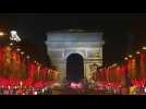 Champs-Elysees Christmas lights are turned on in Paris