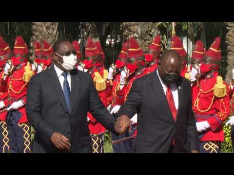 Senegal President Macky Sall receives South African President Cyril Ramaphosa
