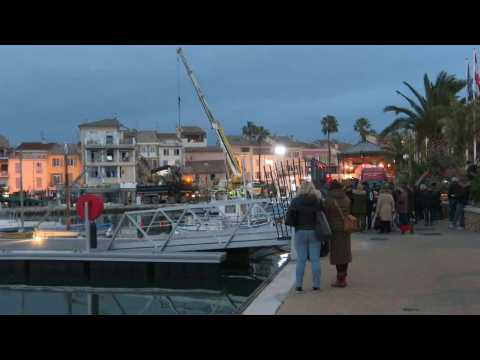 Workers rush to clear rubble after building collapse in southern France