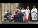 Casket of former senator Bob Dole arrives at Washington Cathedral