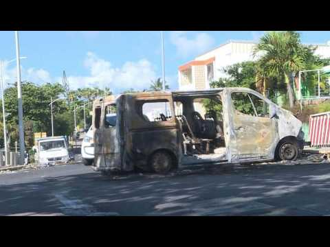 Images of damage and closed shops as protests over Covid continue in Guadeloupe
