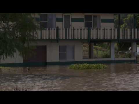 Flooded homes and streets in Australia