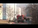 Emergency services attend site of strike on National Academy of Sciences in Kyiv