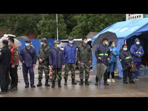 Checkpoint at a village near China plane crash site