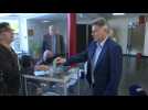 Communist candidate Fabien Roussel casts vote in French presidential election