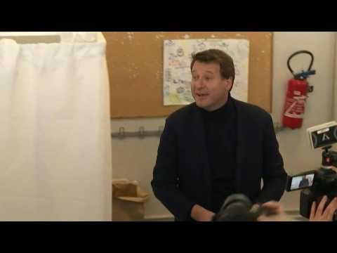 Greens candidate Yannick Jadot votes in French presidential election