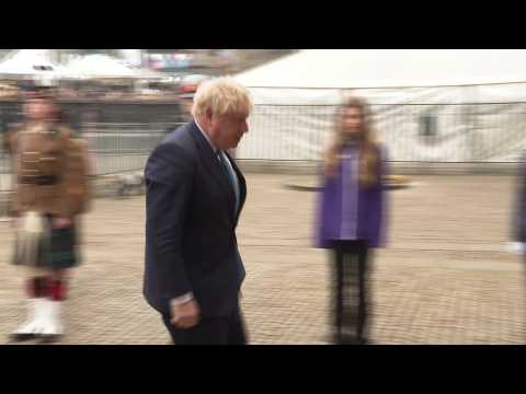Members of the British government arrive at Westminster Abbey for Prince Philip memorial service