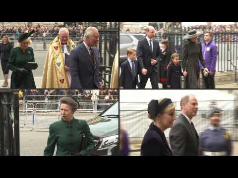 Royal family members arrive at Westminster Abbey for Prince Philip memorial service