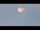 Soyuz module with three-man US-Russian crew lands on earth following ISS missions