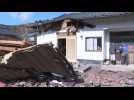 Damaged sushi restaurant in Japan after quake