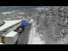 Weather: traffic disrupted by snow in Saint-Etienne (France)
