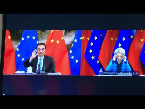 EU top leaders meet Chinese Prime Minister,during EU-China Summit via video conference