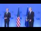 NATO chief greets US Secretary of State Antony Blinken at Brussels meeting on Ukraine