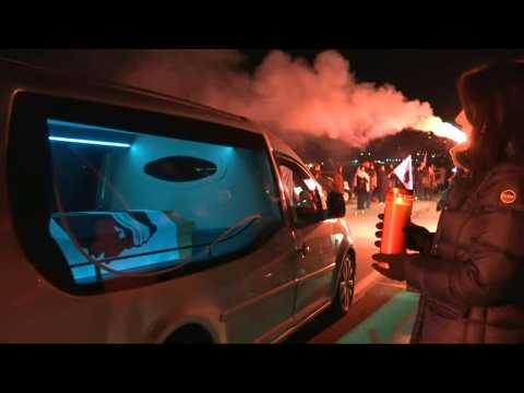 Hearse carrying Corsican nationalist's coffin arrives in Ajaccio