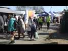 Ukrainian refugees arrive in Medyka, Poland