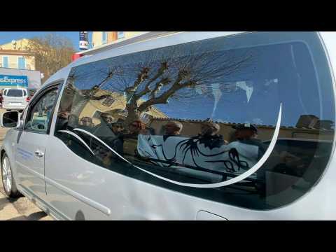 Arrival of funeral convoy of slain Corsican nationalist Colonna