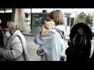 Ukrainian refugees arrive at Greece-Bulgaria border