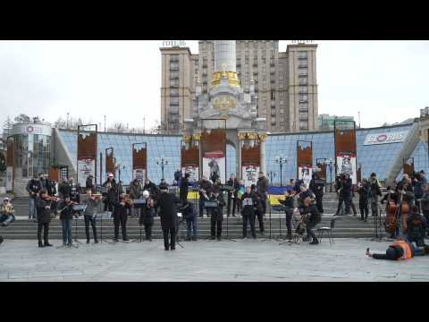 Kyiv Classic Orchestra performs concert on Maidan Square