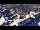Drone footage shows destruction in town of Stoyanka near Kyiv