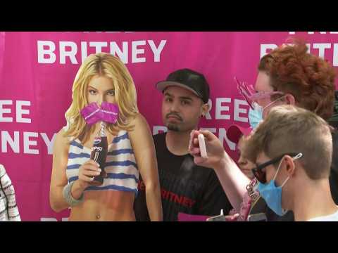 Britney Spears fans protest conservatorship outside LA courthouse