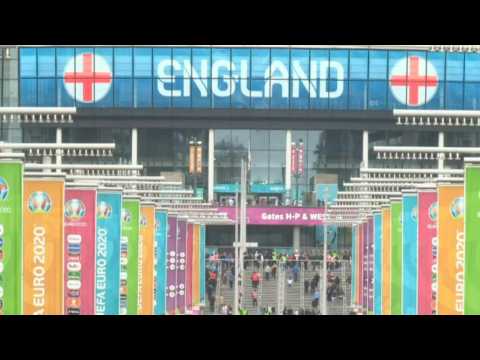 Euro 2020: Fans arrive at Wembley ahead of England v Germany clash