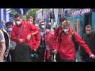Euro 2020: Belgium players arrive at hotel in Munich