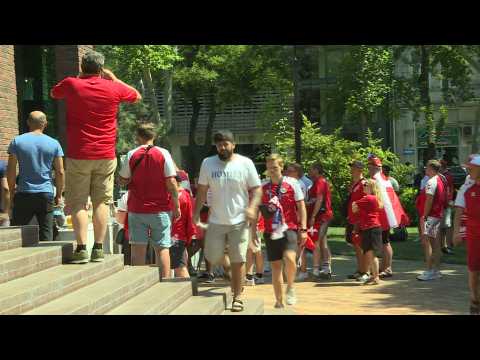 Euro 2020: Denmark fans gather in Baku ahead of quarter-finals