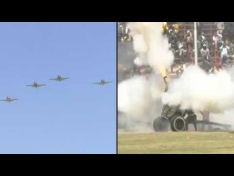Cannon salute and air parade as Zambia honours founding president Kenneth Kaunda