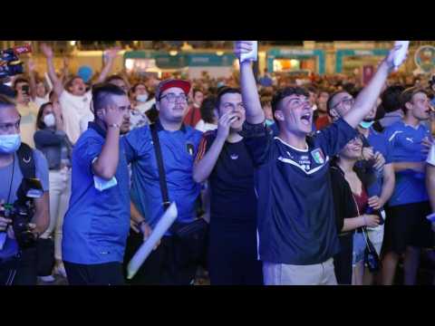 Euro 2020: Italians celebrate opening goal against Belgium