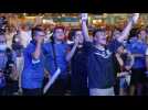 Euro 2020: Italians celebrate opening goal against Belgium