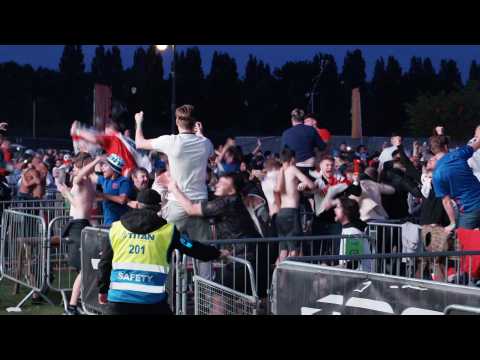 Euro 2020: England fans in Manchester celebrate extra-time goal