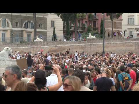 Demonstration in Rome against mandatory 'green pass'