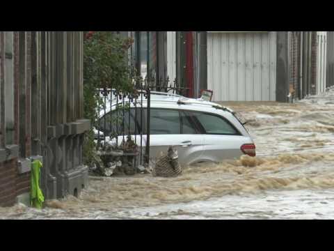 Belgian city flooded after heavy rains