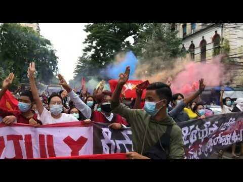 Myanmar protesters commemorate 1962 crackdown in Yangon