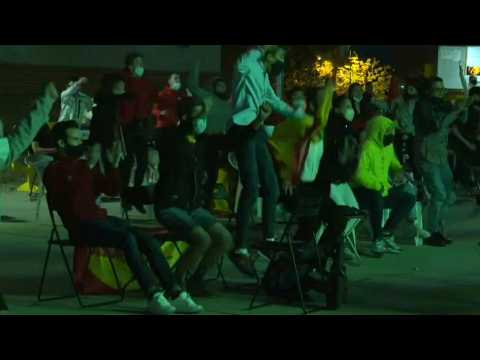 Euro 2020: Spain fans near Madrid celebrate equaliser against Italy