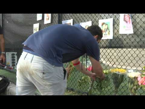 Flowers laid for missing at Florida building collapse site