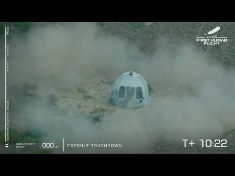 Blue Origin capsule carrying Jeff Bezos touches down