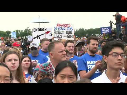 Crowds gather in Washington, DC at 'March For Our Lives' protest against gun violence