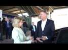 Romanian president Klaus Iohannis arrives in Kyiv