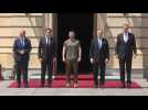 Scholz, Macron, Draghi, Iohannis greeted by Zelensky in Kyiv