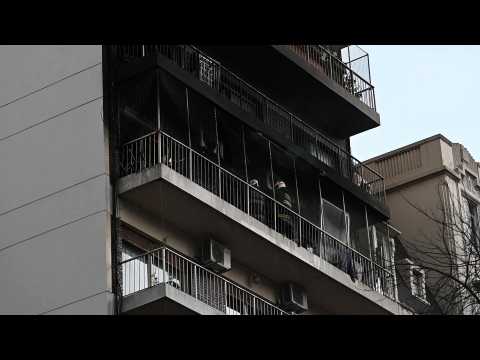 Aftermath of Buenos Aires building fire, at least five dead