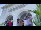 Protesters in grounds of Sri Lankan prime minister's office
