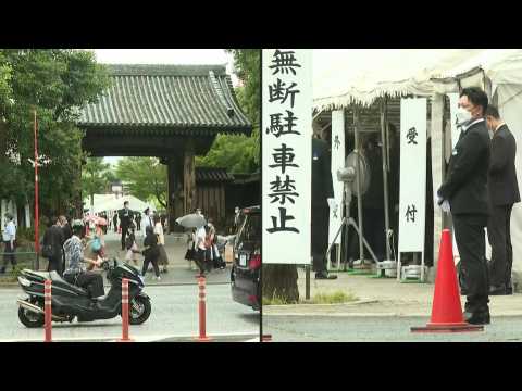 Scene outside Tokyo temple where Abe's funeral is being held