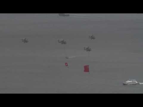 Hong Kong: Flypast and flotilla mark 25th handover anniversary