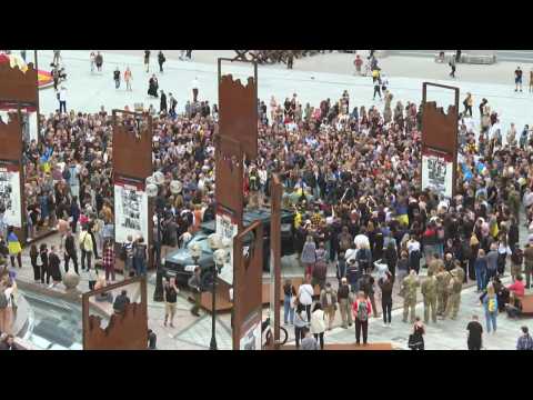 Maidan Square ceremony honours famous Ukrainian activist killed in war