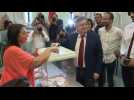 French Left leader Mélenchon votes in Marseille
