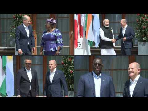 German Chancellor Olaf Scholz welcomes G7 guests of honour