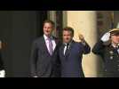 Macron welcomes Belgian PM Alexander De Croo at the Elysee